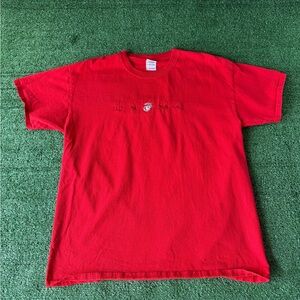 Y2K USMC embroidered red t-shirt Size L on gildan